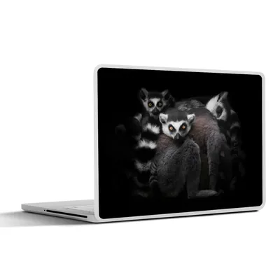 Produktbild von MuchoWow® Laptop Aufkleber Sticker Cover Tiere - Lemur - Schwarz - Weiß - Porträt 30x22 cm - Laptop-Sticker