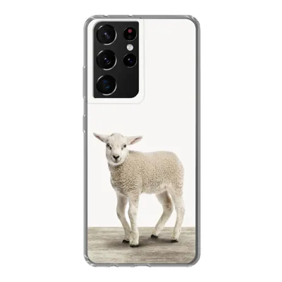 Produktbild von MuchoWow® Handyhülle Schutzhülle Hülle für Samsung Galaxy S21 Ultra Lamm - Schaf - Tiere - Kinder - Mädchen - Jungen Silikon Softcase Handy Hülle - Mobiltelefon