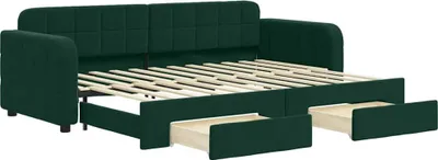 Immagine prodotto di vidaXL Letto da giorno allungabile con cassetti verde scuro 80x200 cm in velluto