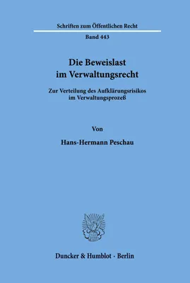 Produktbild von Peschau, H: Beweislast