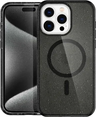 Image de imoshion Sparkle Backcover avec MagSafe pour l'Apple iPhone 15 Pro Max - Noir pailleté