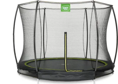 Image de EXIT Silhouette Trampoline ø244cm – avec Filet de sécurité – Enterré – Rond – pour Enfants – Noir