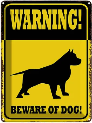 Produktbild von vianmo Blechschild 40x30 cm Hund Warning  of dog