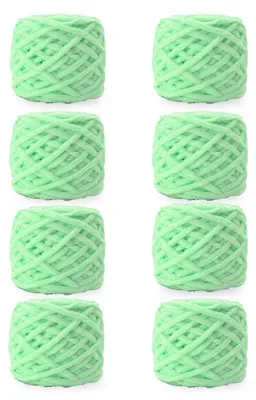 Image de Fil épais à tricoter et à crocheter, 760 g (8 pelotes de 95 g), environ 350 mètres, couleur vert "eau", polyester, très doux