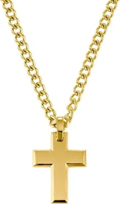 Produktbild von S.Oliver Herren Kette Edelstahl Kreuz vergoldet 2036868