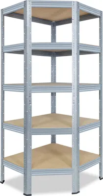 Obrázek produktu pro shelfplaza PRO 180x60x30cm Cornered Shelf v galvanizovaná provedení s 5 policemi a nosností 200 kg na polici