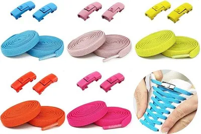 Immagine prodotto di Lacci elastici per scarpe, 5 paia, unisex, 100 cm, blu/giallo