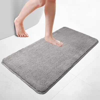 Produktbild von VOUNOT® Badematte Rutschfeste Mikrofaser Badezimmerteppich 60x110cm Grau