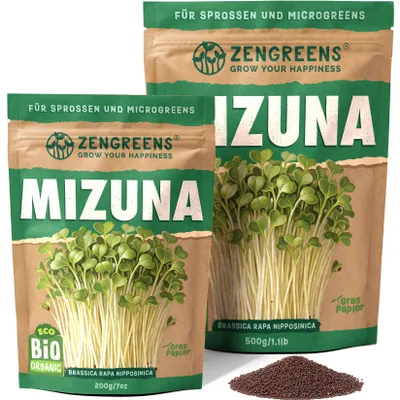 Produktbild von ZenGreens® Sprossen- & Microgreens-Samen - Mizuna - 200g