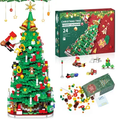 Produktbild von Adventskalender 2026 Kinder Weihnachtsbaum Spielzeug Weihnachts Countdown Spielzeug Weihnachtskalender 1100pcs+ 24 Tage Weihnachtskalender Geschenk