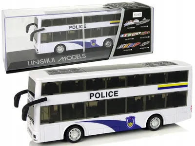 Immagine prodotto di Autobus della polizia a due piani bianco con elastico