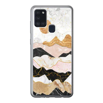 Produktbild von MuchoWow® Handyhülle Schutzhülle Hülle für Samsung Galaxy A21s Marmor - Gold - Pastell Silikon Softcase Handy Hülle - Hartschale