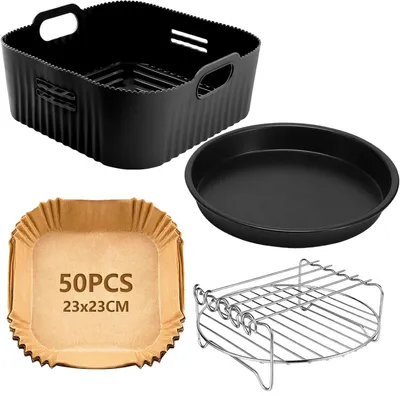 Imagen del producto de Set de accesorios XXL para Airfryer con rejillas y papel de hornear