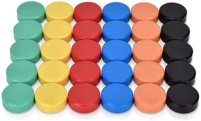 Zdjęcie produktu dla Kolorowe magnesy samoprzylepne, okrągłe, o średnicy 20 mm, mocne