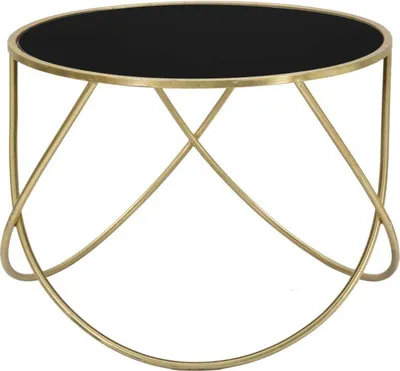 Image de Mauro Ferretti table d'appoint Ring Ø 60x45 cm noir or