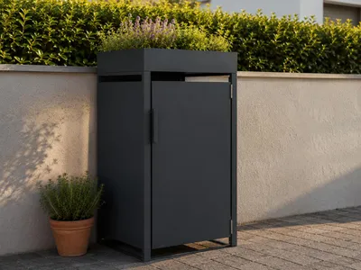 Produktbild von Garlivo Mülltonnenbox SE-BBF01, Grau, Schwarz, 240L