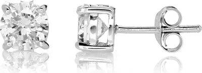 Produktbild von Karisma Damen Ohrstecker Ohrringe Silber 925 rhodiniert Zirkonia Stein Weiss 6mm
