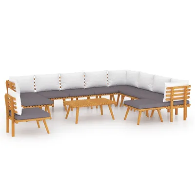 Produktbild von vidaXL 12-tlg. Garten-Lounge-Set mit Kissen Massivholz Akazie