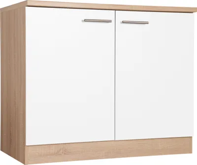 Produktbild von Spülenunterschrank Küchenschrank 100 cm Eiche Sägerau Weiß Merle Respekta