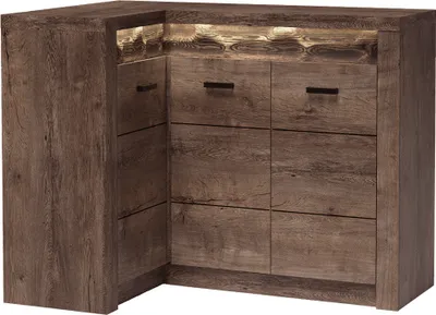 Produktbild von Eckkommode rechts modern in Esche dunkel INGENIO-161