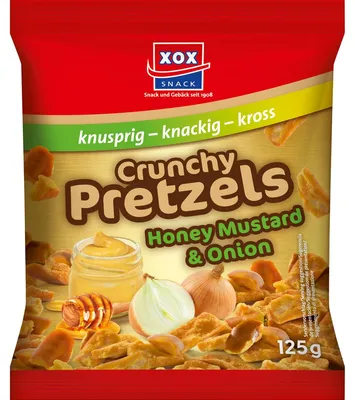 Produktbild von XOX Crunchy Pretzels Honey Mustard und Onion Brezelstückchen 125g