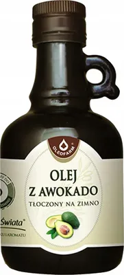 A bottle of avocado oil with a label.