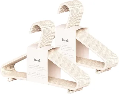 Productafbeelding van Sprouts tarwestro babyhangers - Set van 3 - Babykast - Gespikkelde crème