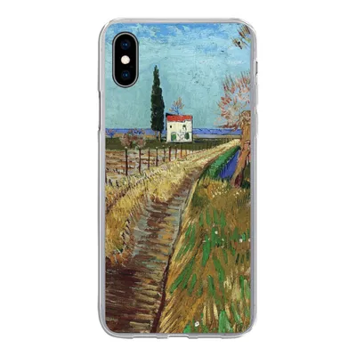 Produktbild von MuchoWow® Handyhülle Schutzhülle Hülle für iPhone Xs Weg durch ein Weidenfeld - Vincent van Gogh Silikon Softcase Handy Hülle - Handytasche