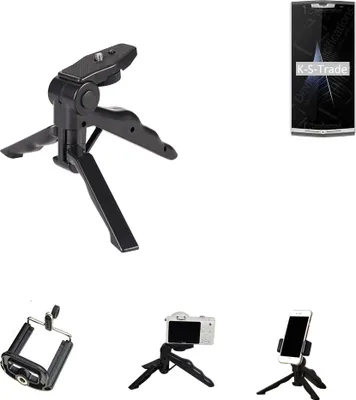 Produktbild von K-S-Trade Stativ Tisch-Ständer Dreibein Handy-Stativ Ständer kompatibel mit Oukitel K10000 Mix Mini-Stativ Smartphone Tripod Handy-Stativ aus