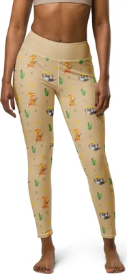 Produktbild von Mr. & Mrs. Panda Funktionshose Rabe Sombrero Größe XS - Beige - Geschenk, Vögel, Gym-Leggings, Spruch Positiv, Vogel, Elster, High-Waist-Hose, Yoga-Leggings, Yogahose