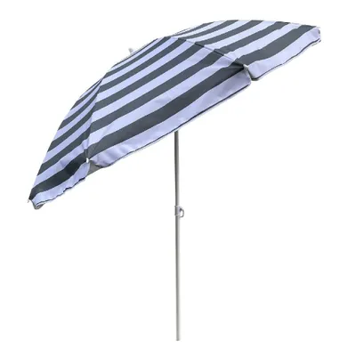 Image de Outdoor Parasol Strepen 180 cm Grijs/Wit