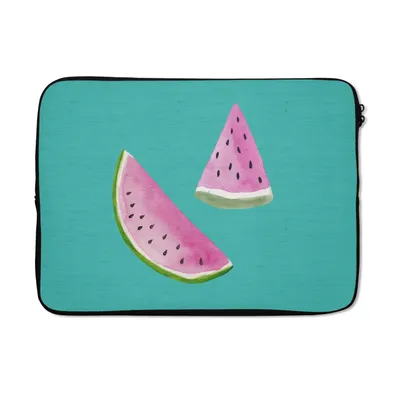 Produktbild von MuchoWow® Laptop Hülle 13 Zoll Wassermelone - Obst - Blau Laptoptasche - Laptophülle - Sleeve - Rundumschutz