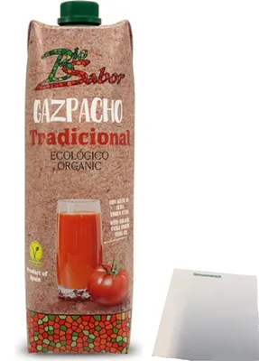 Produktbild von Biosabor Gazpacho Andaluz Kalte Gemüsesuppe (1L Packung) + usy Block