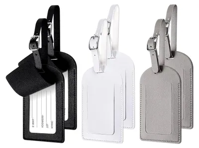 Produktbild von 6 Kofferanhänger in 3 Farben, 7 x 24 cm, Gepäckidentifikation für Reisen