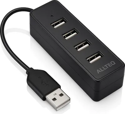 Immagine prodotto di Allteq ALTQ-HUB-110, USB 2.0, USB 2.0, nero, plastica, 0,1 m, 2,5 W