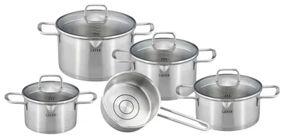 Produktbild von Elo LAFER Kochtopfset 5-teilig aus Edelstahl mit Bratentopf und Stielkasserolle