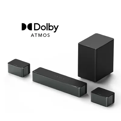 Imagen del producto de Barra de sonido ULTIMEA 5.1 con tecnología Dolby Atmos, sistema de sonido envolvente 3D para televisores, altavoz para televisión ideal para sistemas de cine en casa, con graves ajustables