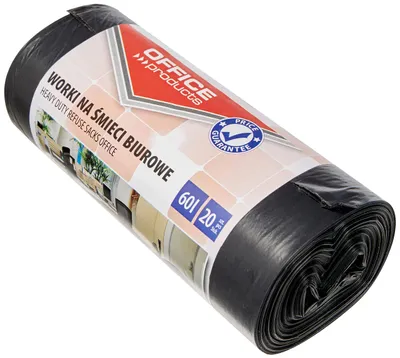 Productafbeelding van Kantoorbenodigdheden 22021229-05 Vuilniszakken 60 liter - 20 stuks, LDPE | Vuilniszakken, vuilniszakken