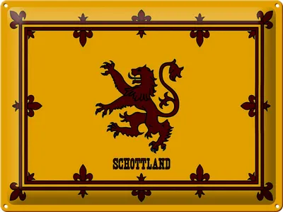 Produktbild von Blechschild Flagge Schottland Königswappen, 40 x 30 cm, Blechschilder Fahne Nationalität