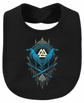 Produktbild von Odin Raben Hugin Munin Valknut Runen Wikinger Krieger Asgard Pagan Baby, Schwarz, Einheitsgröße