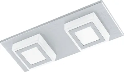 Produktbild von EGLO LED Deckenleuchte Masiano, 2 flammige Deckenlampe, Wohnzimmerlampe aus Aluminium und Kunststoff, Flurlampe, warmweiß