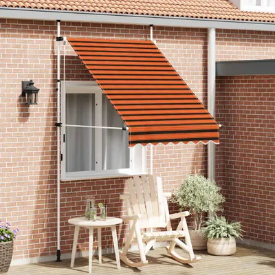 Image de vidaXL Store rétractable manuel 150 cm Orange et brun