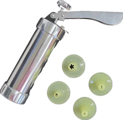 Produktbild von Gebäckpresse Kekspresse Plätzchenpresse Gebäckspritze aus Aluminium 20 Aufsätze