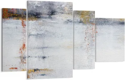 Produktbild von Bild auf Leinwand - Leinwandbild - 4 Teile - Abstraktion weiß verschwommen - 120x70cm - Wand Bild - Wanddeko - Wandbilder - Leinwanddruck - Bilder - Wanddekoration - Leinwand bilder - DL120x70-4535