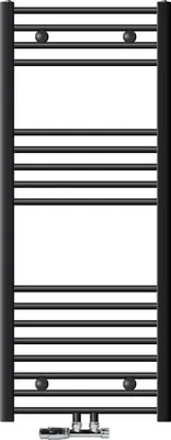 Immagine prodotto di LuxeBath radiatore bagno attacco centrale 500 x 1200 mm antracite diritto con termostato e set di collegamento Radiatore angolare a parete, senza elemento riscaldante