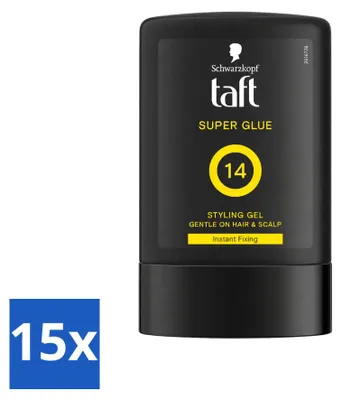 Obrázok produktu pre 15 kusov gélu Taft Men Power, superlepidlo – maximálna fixácia, 14 – 300 ml – výhodný balík