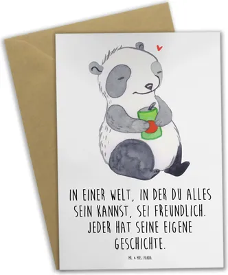 Produktbild von Mr. & Mrs. Panda Glückwunschkarte Panda Depression - Weiß - Geschenk, Antriebslosigkeit, Depressiv, hochzeitskarten, Stimmungstief, einladungskarten, weihnachtskarten