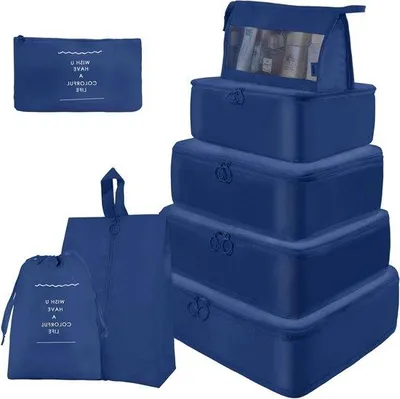 Produktbild von Famanu Kofferorganizer Set 8-teilig - marineblau