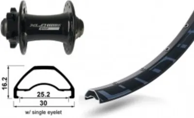 Image de XLC Roue avant 27.5' 6 trous..TA 15 32L Rodi Ready 25 DISK .Niro-Spei.(sz), noir