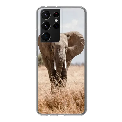 Produktbild von MuchoWow® Handyhülle Schutzhülle Hülle für Samsung Galaxy S21 Ultra Elefant - Natur - Tiere - Porträt Silikon Softcase Handy Hülle - Mobiltelefon